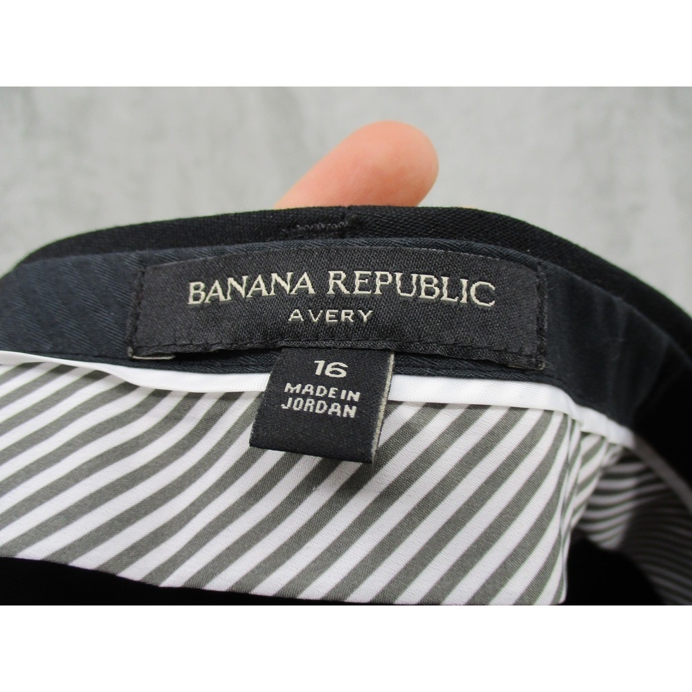 Banana Republic Pants 16 Black Stretch Career Office Work Trouser Minimalist - Picture 6 of 9